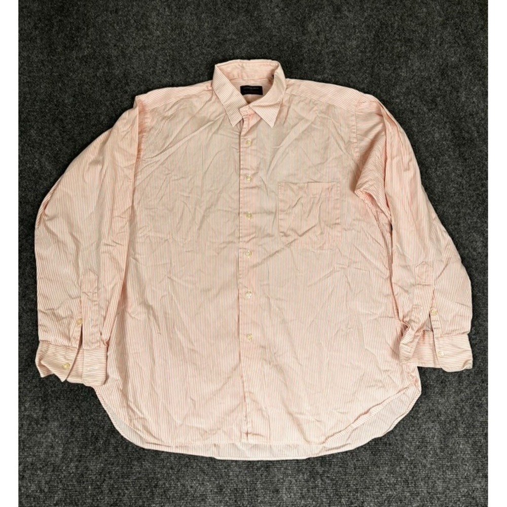Gitman Bros For Yale Genton Pink White Striped Button up Shirt Cotton Size 16/35